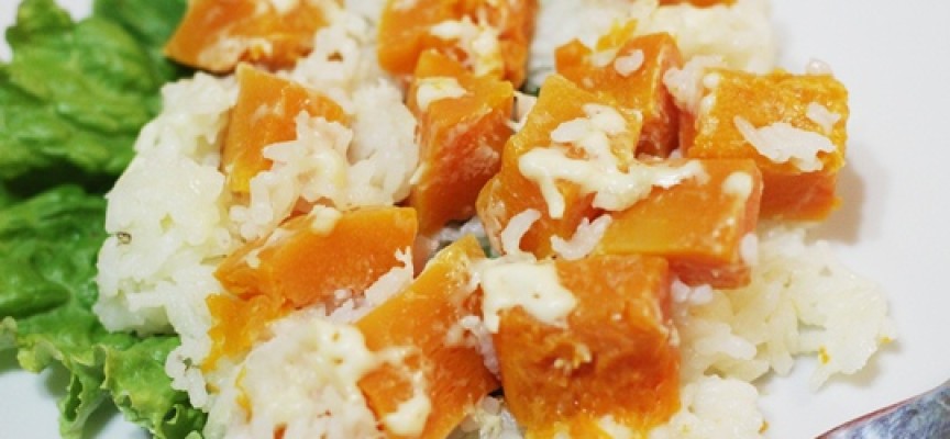 Молочная каша с тыквой и рисом