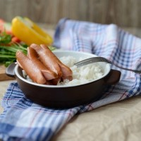 Рис с сосисками
