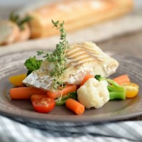 Треска на пару с овощами