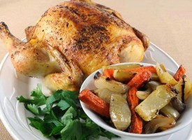 Курица фаршированная овощами